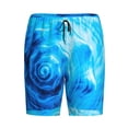 thumbnail image 4 of Wukai Blue Shell Men’s Short Pajama Pants With Pockets Soft Sleep Pj Shorts for Men-Large, 4 of 6