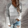 thumbnail image 2 of Vedolay Womens Fall Sweaters Womens Crewneck Sweater 2023 Fall Oversized Side Slit Ribbed Knit Pullover Tops,Gray S, 2 of 4