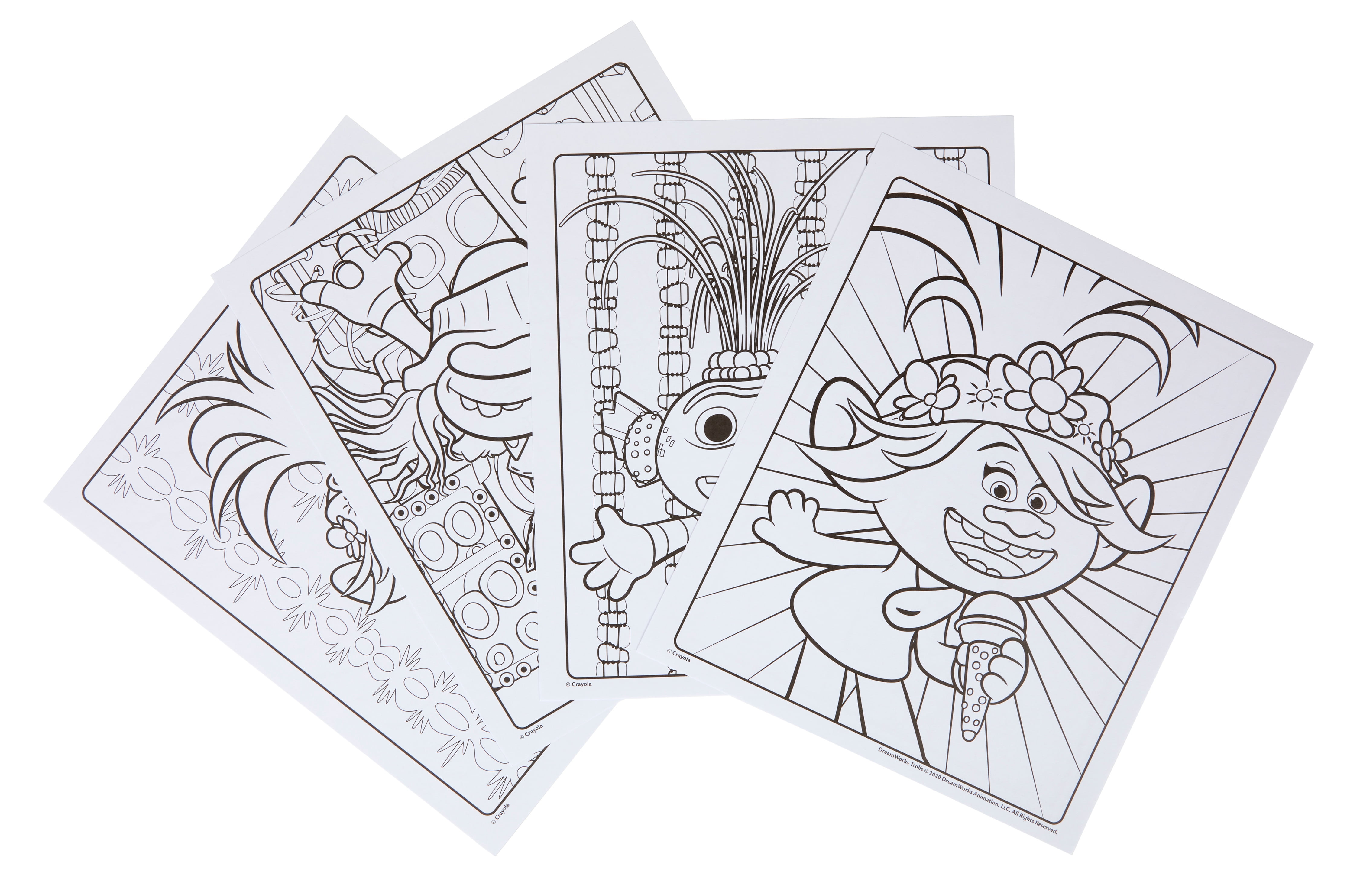 TrollsTopia Giant Coloring Pages - 18 Pages, Crayola.com