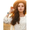 thumbnail image 6 of Wearlizer Compatible with Samsung Galaxy Watch 6/5/4 40mm 44mm, Watch 5 Pro 45mm, Watch 6 Classic, Watch 3 41mm Band for Women, Vintage Boho Leather Wristband, Western-Inspired Decorative Strap, 6 of 7