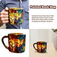 thumbnail image 2 of Stained Glass Mug Book Shape Artistic Glassware Unique Geometric Patterned Drinking Cup For Home Office Decor Gift, 2 of 5