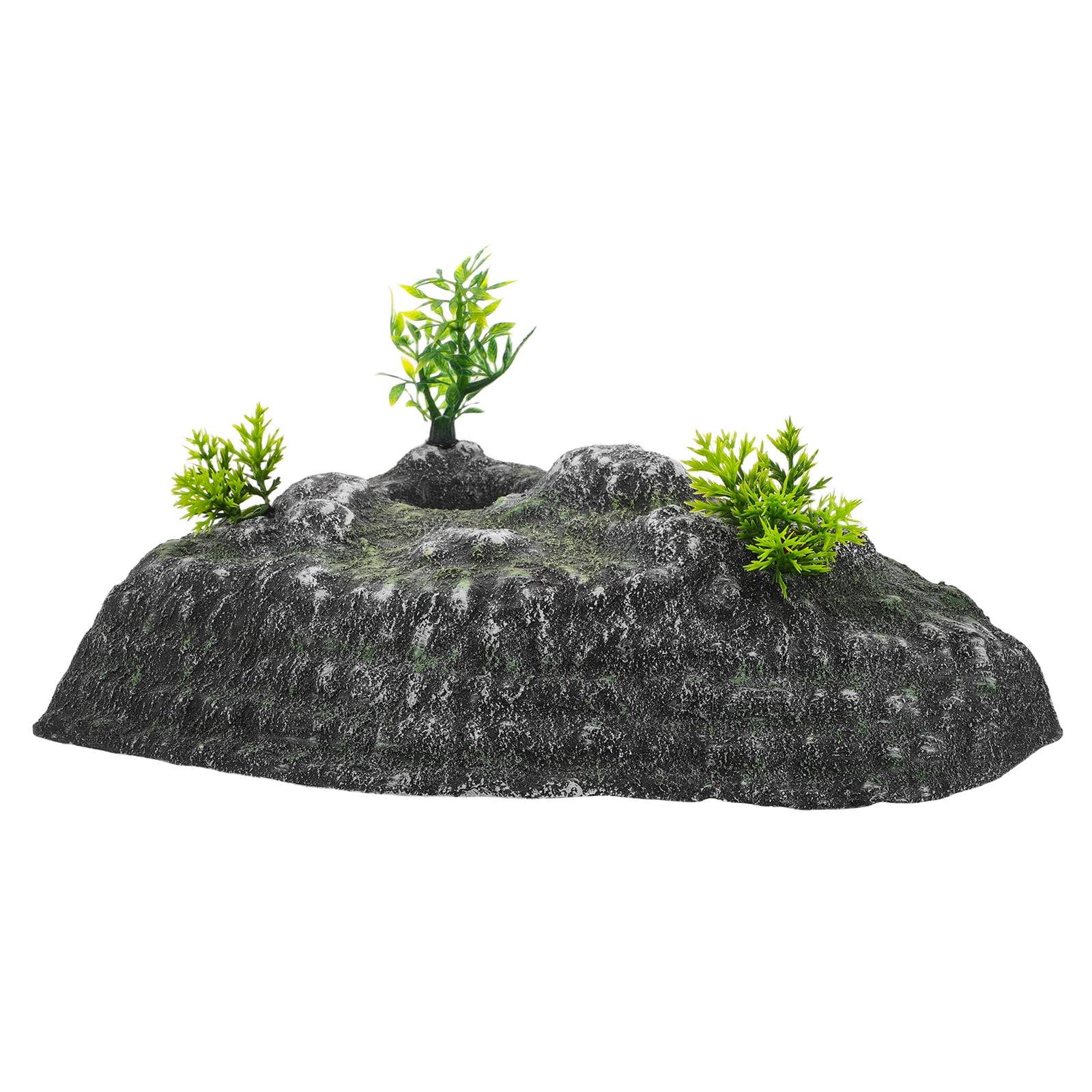 HAMPPLIES Realistic Dark Grey Turtle Basking Platform with Climbing Ramp for Aquarium and Reptile Decor