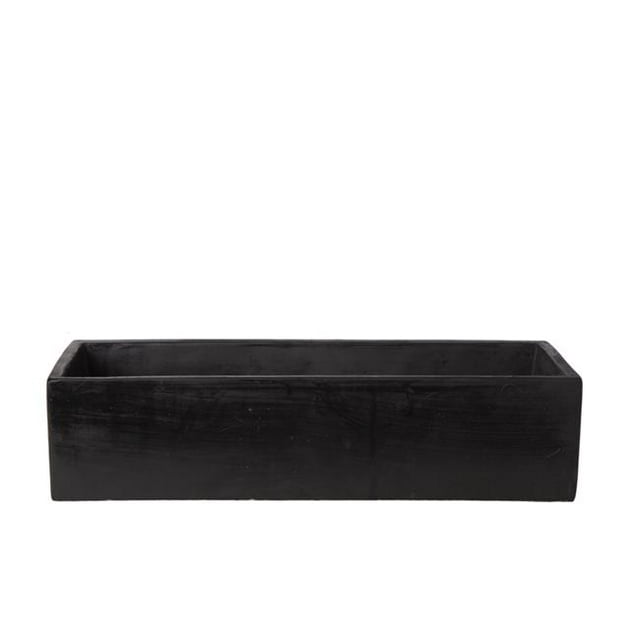 Urban Trends Collection 39806 Cement Rectangle Flower Pot, Gray - Large
