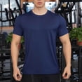 thumbnail image 7 of Mens Short Sleeve Muscle T-Shirt Bodybuilding Athletic Training Tee, Muscle Fit Crew Neck Fitness Top, Quick Dry 4-Way Stretch Performance Base Layer Solid Color, 7 of 7