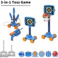 thumbnail image 2 of Juguetes multifuncionales 3 en 1 para niños, base extraíble y pistola de espuma con objetivo de tiro, aro y pelota de baloncesto, juego de lanzamiento de aros, juguetes de cumpleaños/Navidad para, 2 of 8