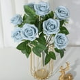 thumbnail image 5 of wirlsweal Artificial Rose Great Fidelity Not Withered Non-fading Easy Care Decorative Home Decoration 9 Bulbs Wedding Party Imitation Rose Balcony Decor Stuff, 5 of 10