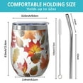 thumbnail image 5 of 12oz Stemless Wine Tumblers Its Fall Yall Leaves Pattern Vacuum Insulated Stainless Steel Travel Tumbler Cups Mug with Lid and Straw for Champaign,Cocktail,Beer with Cleaning Brush, 5 of 5