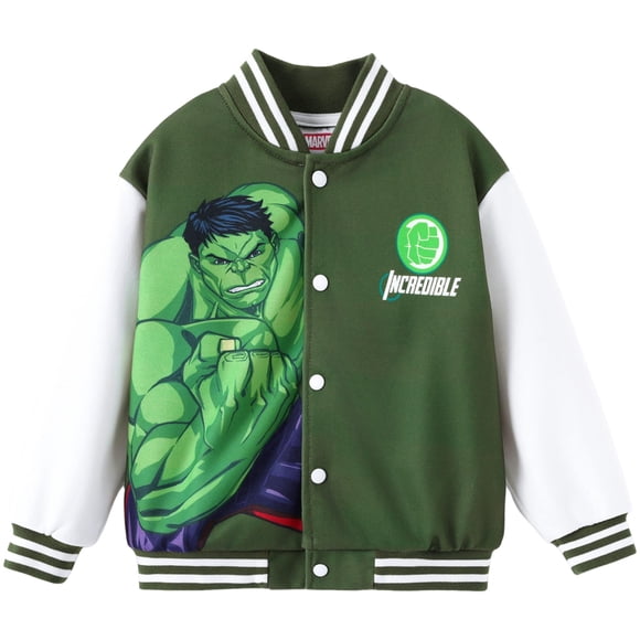 Chaqueta varsity de Hulk de Marvel para niño con botones a presión