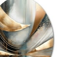 thumbnail image 4 of Designart "Abstract Harmony Shapes and Lines V" Abstract Marble Metal Round Art Living Room, 4 of 5