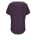 thumbnail image 5 of Xixinqiwan Women Shirts Short Sleeves,Women's Casual V Neck Solid Color Short Sleeve Loose T-shirts Short Sleeve V Neck Trendy Going Out Tops, 5 of 8