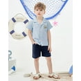 thumbnail image 4 of CARETOO Toddler Boy Summer Outfits Short Sleeve Button Down Shirt Tops & Casual Shorts Sets Baby 2T 3T 4T 5T Clothes, 4 of 13