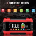 thumbnail image 3 of HUSGW 12V 10A Smart Battery Charger, Color Screen, Matte Surface, US Plug, Compatible with Lead-Acid, Ternary Lithium, LiFePO4 Batteries for Cars and Motorcycles, 3 of 12