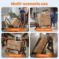 thumbnail image 6 of Veeboto 3-in-1 Heavy Duty Industrial Hand Truck Aluminum Dolly Cart, 1000LBS Folding Stair Climbing Cart with Solid Wheels for Moving, Travel, Office Use, Orange, 6 of 7