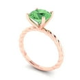 thumbnail image 2 of 2 ct Round Cut Simulated Green Diamond Solitaire 18K Rose Gold Womens Engagement Ring, 2 of 5