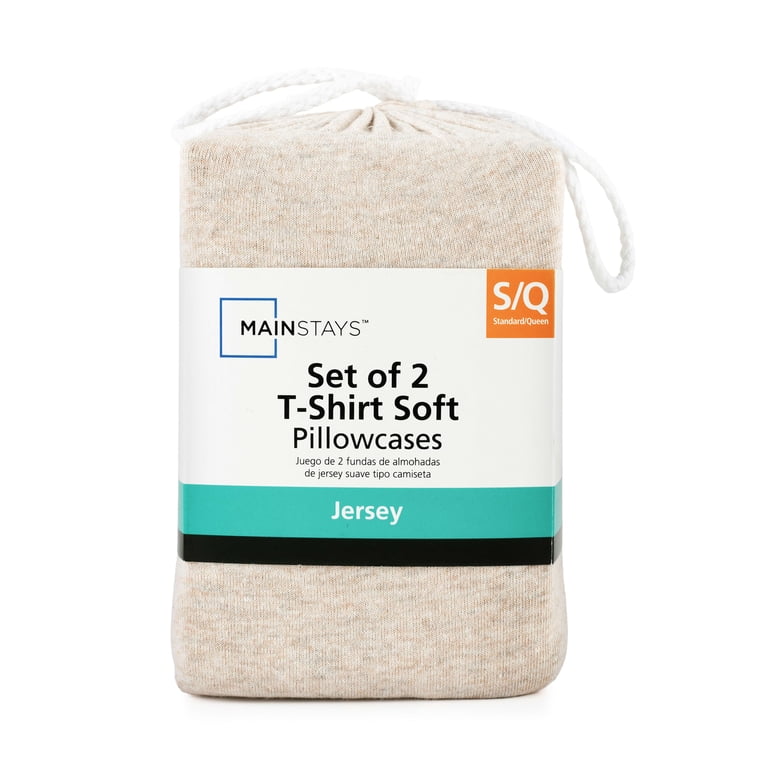 Extra Soft Jersey Pillowcase Set, Standard/Queen, Oatmeal, 2-Piece photo 6