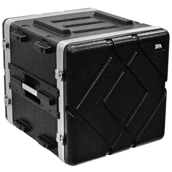 Seismic Audio Lightweight 10 Space ABS Rack Case - 10U PA DJ Stackable Flight Rack Case - SALWR10D