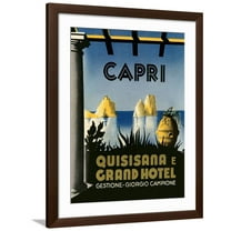 Art.com Capri Travel Poster Art Print, Brown Frame Wall Art, 32" x 40"
