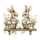 thumbnail image 2 of Pegatinas de conejito de Pascua para paredes y puertas | Vinilos removibles con flores y huevos | Decoración infantil, para dormitorio, sala de estar y baño, 2 of 6