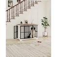 thumbnail image 6 of Hzuaneri 47 Inch Dog Crate Furniture, XXL Indoor Dog Kennel for Extra Large Dog with Barn Door, Heavy Duty Wooden Dog Cage as TV Stand & End Table, Anti-Chew, White Brown, 6 of 9