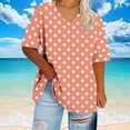 thumbnail image 5 of Women Tops Summer Trendy Womens Tee Shirts, Women's Polka Dots Blouse Ladies Loose Fit Tunic Tee V Neck Short Sleeve Summer Tops Plus Size Comfy Shirts, 5 of 5