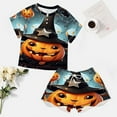 thumbnail image 4 of Halloween Ghosts Horror Pumpkin Pajamas Set Womens Loungewear Sleepwear 2 Piece PJ Sets, 4 of 7