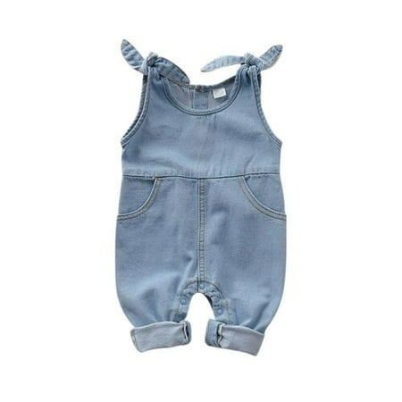 

Baby Summer Clothing Newborn Infant Girl Denim Romper Jumpsuit Sleeveless Overalls