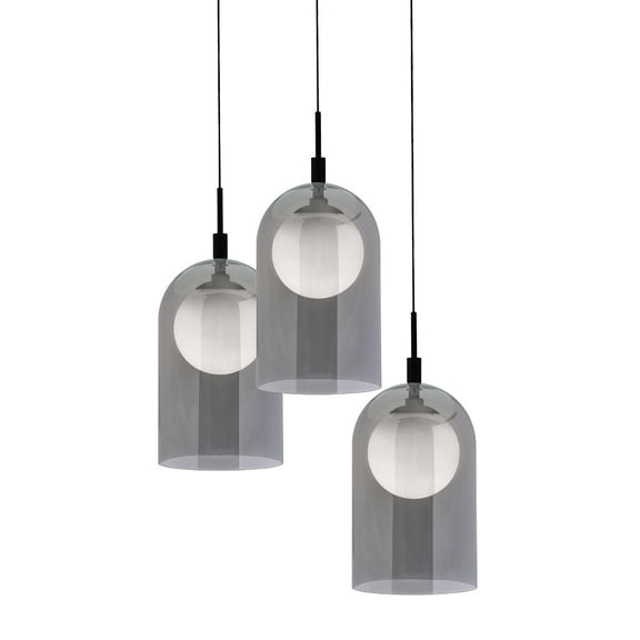 KRNP08L30D1BKRND3 AFX Kiran - 15W 3 LED Pendant-15 Inch Tall and 24 Inch Wide