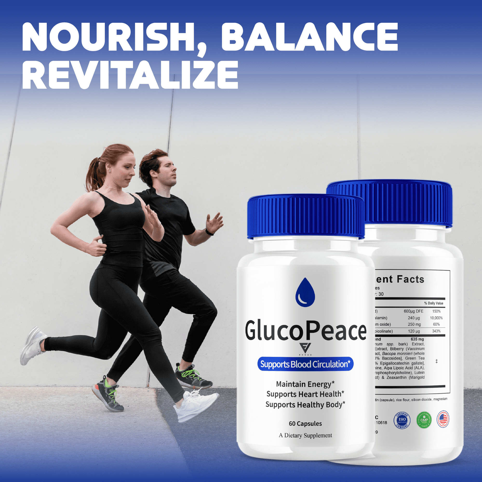 (5 Pack) Gluco Peace Advanced Glycogen Capsules, GlucoPeace Maximum Strength Glyco Formula Pills (300 Capsules)