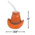 thumbnail image 3 of Sombrero de vaquero Cups Fun Express, 450 ml, con tapas y pajitas, 12 unidades, 3 of 5