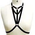 thumbnail image 4 of JSGEK Sexy Harness Lingerie Accessory for Women Geometric Strappy Chest Harness Body Chain Intimate Nightwear Decor Black L, 4 of 8