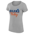 thumbnail image 2 of Women's G-III 4Her by Carl Banks Gray Edmonton Oilers Super-Slim Fit Lightweight Team Sport T-Shirt, 2 of 3