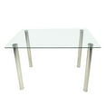 thumbnail image 3 of Kadyn Tempered Glass Dining Table, Stainless Steel Kitchen Table for 4 Person, Modern Dining Room Table for Home Office, Transparent, 3 of 8
