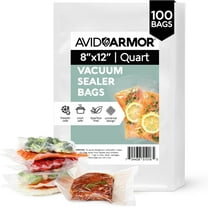 Avid Armor Vacuum Seal Bags, 8"x12", 100 Pre-Cut Quart Food Saver Bags