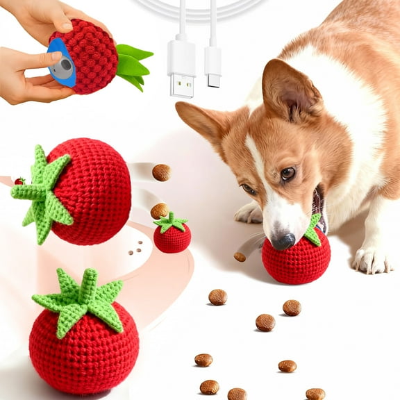 Risehigh Interactive Dog Toys Ball, 2 in 1 Dispensing Dog Puzzle Toy Puppy Enrichment Toys Food Dispenser Slow Feeder Pet Automatic Rolling Chase Toys to Keep Small Medium Large Dogs Cats Busy