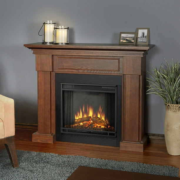 Hillcrest Electric Fireplace in Chestnut Oak by Real Flame Walmart