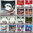 thumbnail image 2 of Tapiz de pared de Navidad Decoración colgante de pared Muñeco de nieve Papá Noel Árbol de Navidad Elemento Impresión digital Tapiz Ropa de cama Tapiz Dormitorio Sala de estar Estilo brillar Hogar, 2 of 4