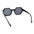 thumbnail image 4 of Womens Retro Chic Octagonal Plastic Mod Fashion Sunglasses All Black, 4 of 4
