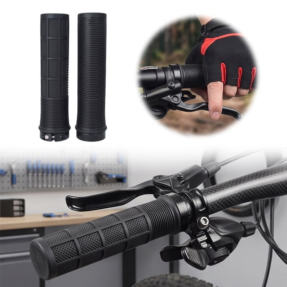 CSStudio Bicycle Rubber Handlebar Grips, Non- Shock Absorbing Bike Handle Grips, Two-Color Lock-On Cycling Grips for MTB, Mountain Bike, Scooter