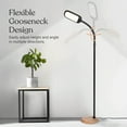 thumbnail image 4 of Brightech Litespan Slim LED Lamp, Modern Floor Reading Lamp Over Chair for Living Rooms & Offices, Tall Lamp with Adjustable Gooseneck, Crafts Work Light, Dimmable Standing Lamp for Bedroom - Wood, 4 of 11