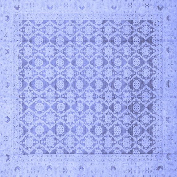 Ahgly Company Indoor Square Oriental Blue Traditional Area Rugs, 5' Square