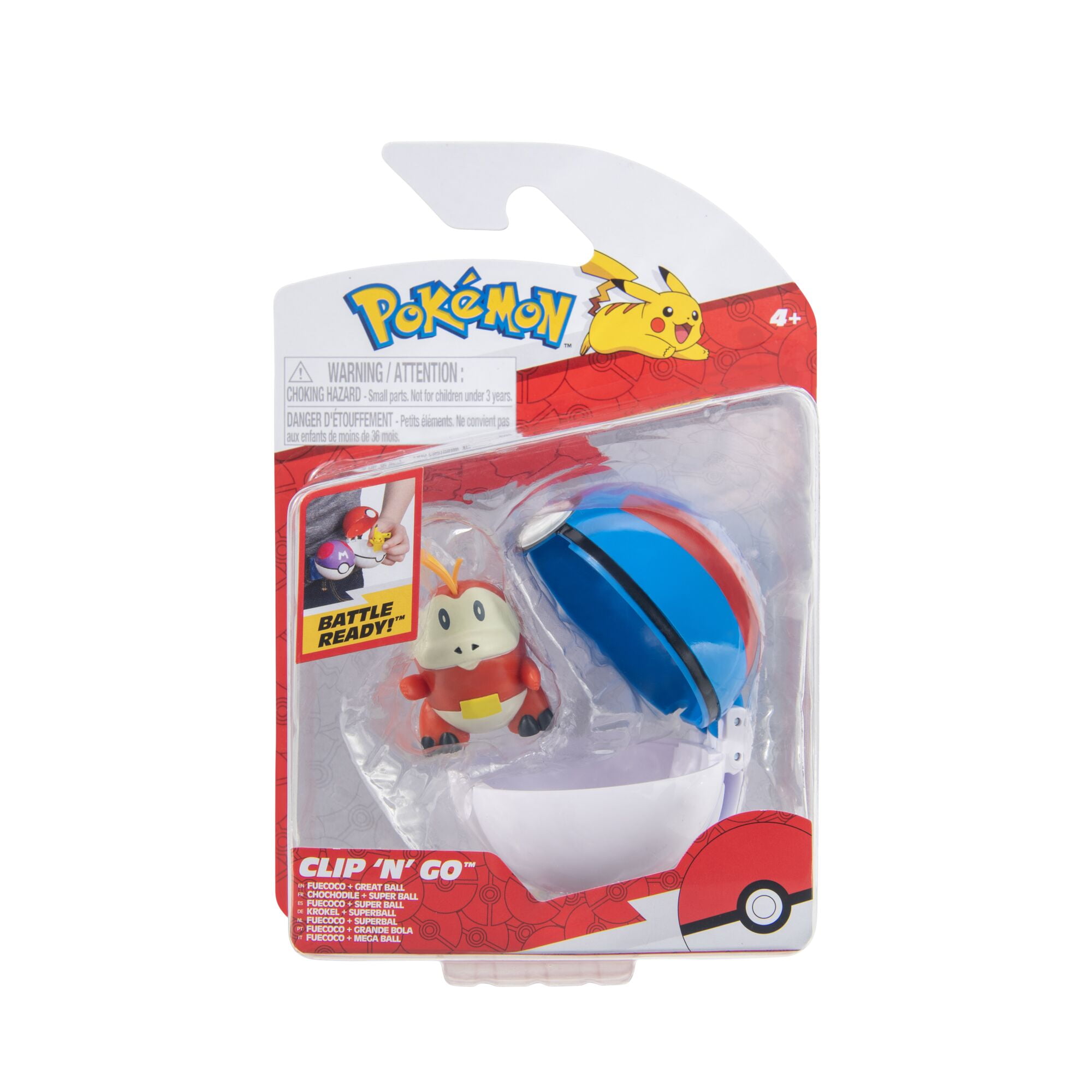 Pokemon Clip 'N' Go Froakie and Poke Ball - Includes 2 inch Battle