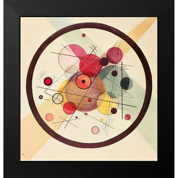 Kandinsky, Wassily 12x12 Black Modern Framed Museum Art Print Titled - Circles in a Circle 1923