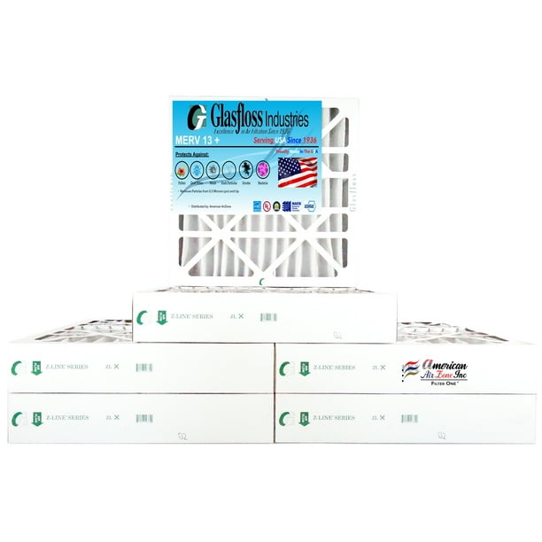 Glasfloss Air Filter 24x24x4 4" MERV 13 (Pack of 6) AC or HVAC