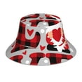 thumbnail image 3 of Daiia Buffalo Plaid Love And Gnome Pattern Bucket Hat - Trendy Cotton Sun Hat for Beach, Golf, Fishing - Fun Outdoor Vacation Boonie for Men and Women, 3 of 9