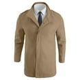 thumbnail image 5 of Aihuaihua Winter Jackets for Men Trench Coat Outdoor All Seasons Wear Men's Fall Winter Long Jackets Single Pea Coat Windbreaker Khaki M, 5 of 9