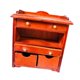 thumbnail image 5 of Mesita de noche de madera para casa de muñecas a escala 1/12, mueble de juego de simulación para casa de muñecas, cajón rojo, 5 of 9