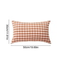 thumbnail image 3 of Outdoor Pillow Covers 12x20 Farmhouse Pillow Covers Fall Orange Plaid Stripes for Couch Sofa Living Room, 3 of 9