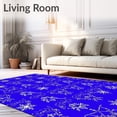 thumbnail image 2 of ODIKA 3'x5' Machine Washable Non-Slip Area Rug, Snowflake Crystal Festive Doormat with Intricate Ice High Traffic Rug with Pad, Blue, 655901, 2 of 8