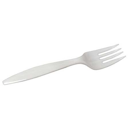 Dixie® White Medium Weight Plastic Forks, Disposable Polypropylene Cutlery, PFM21, 1000ct