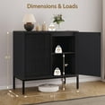 thumbnail image 5 of Brafab Farmhouse Sideboard Cabinet with Natural Rattan Doors,63"TV Stand for TVs up to 55 Inch, 2-Pack, 5 of 8